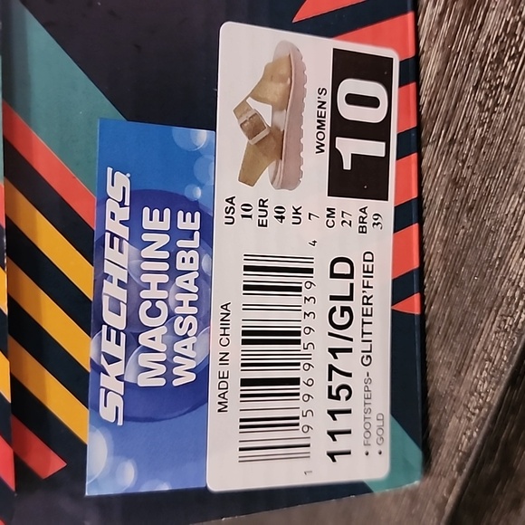 Skechers Gold Lux Glitter'fied Foamies Sandles size 10 - Picture 7 of 10